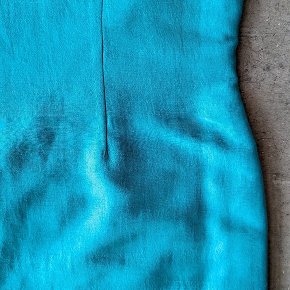 Vintage Merona Teal Green Silk Mini Sheath Dress medium - Picture 4 of 10
